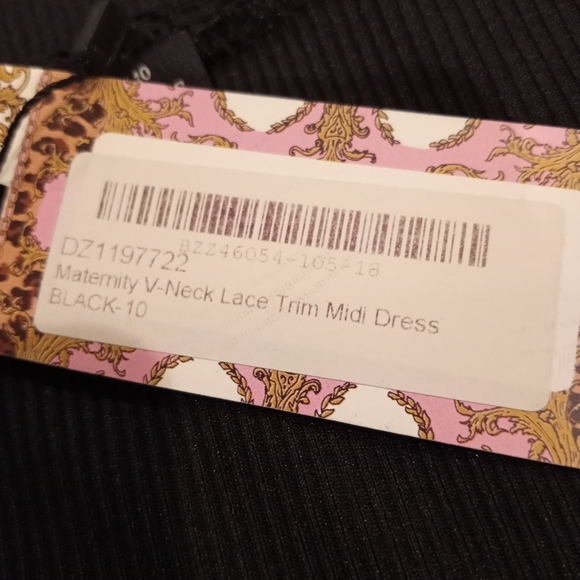 Boohoo Maternity V-Neck Lace Trim Midi Dress NWT - Picture 10 of 10